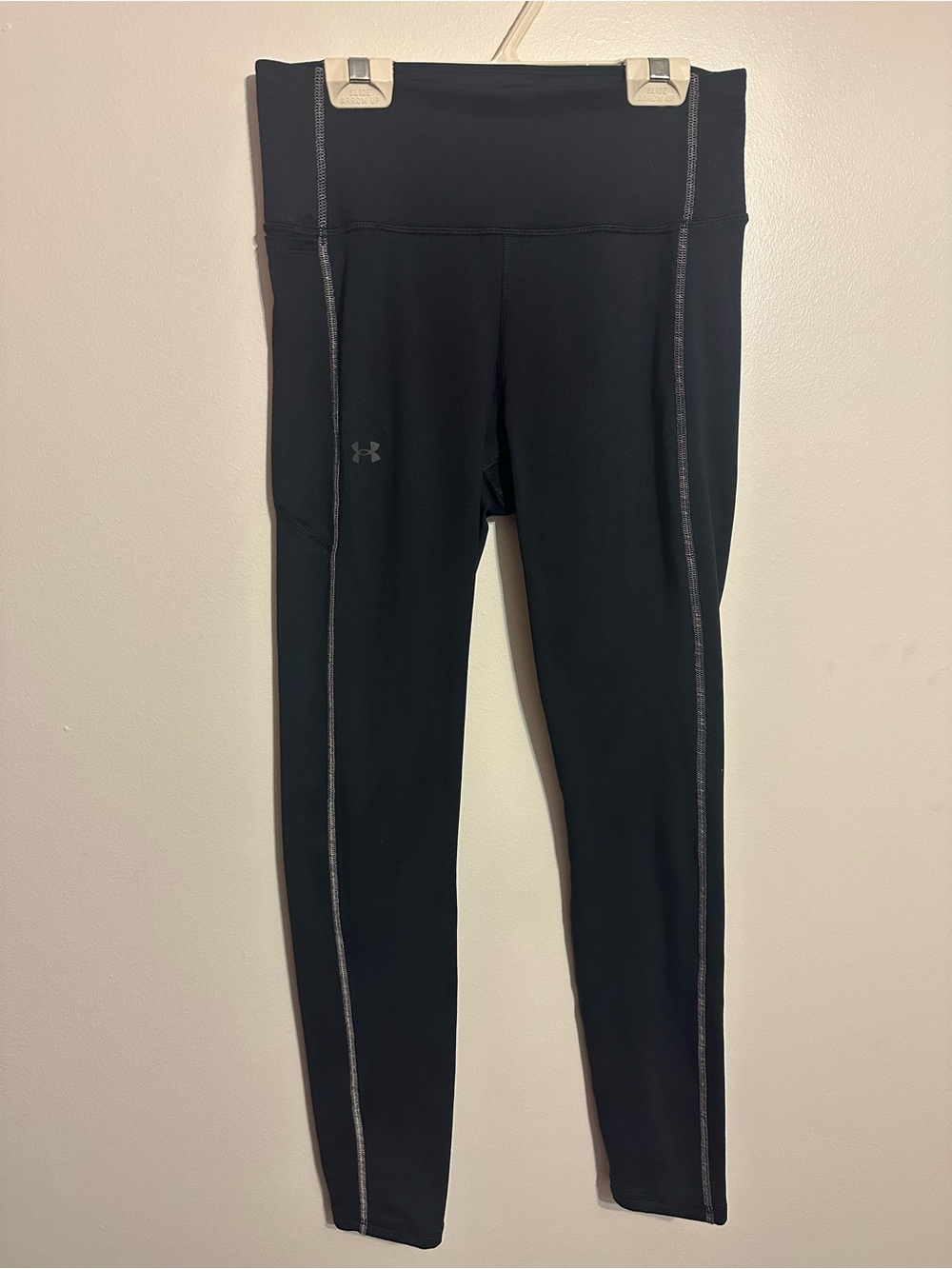 Under Armour Black Compression Leggings with Reflective Trim